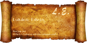 Lukács Edvin névjegykártya